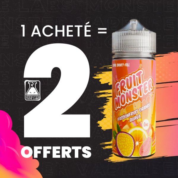 [Offer] 1+2 Passionfruit Orange Guava 0mg 100ml - Fruit Monster by Monster Vape Labs