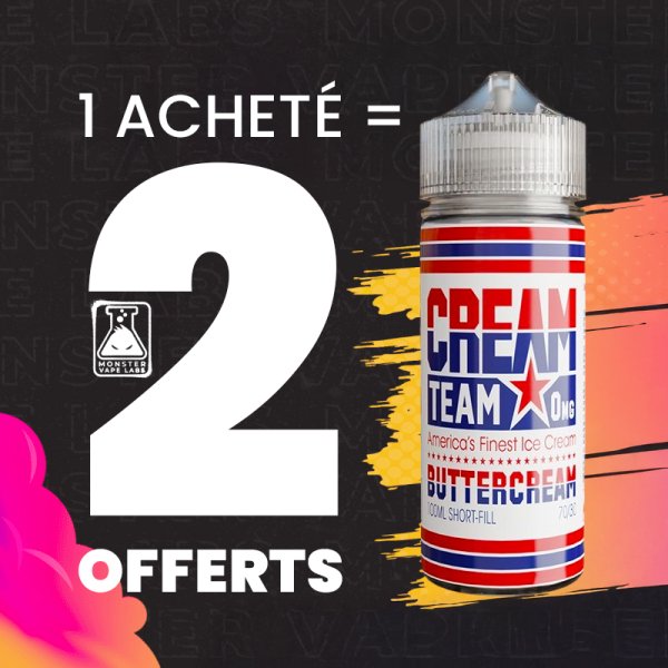 [Offer] 1+2 Buttercream 0mg 100ml - The Cream Team by Monster Vape Labs