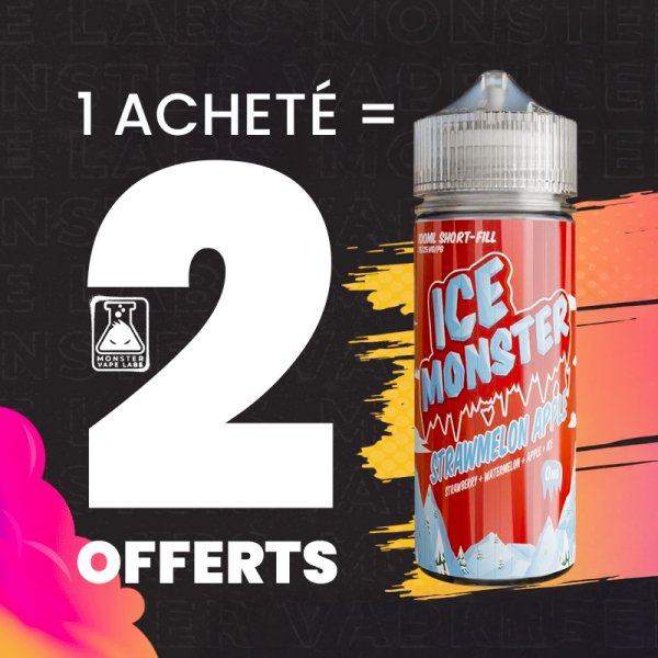 [Offer] 1+2 Strawmelon Apple 0mg 100ml - Ice Monster by Monster Vape Labs