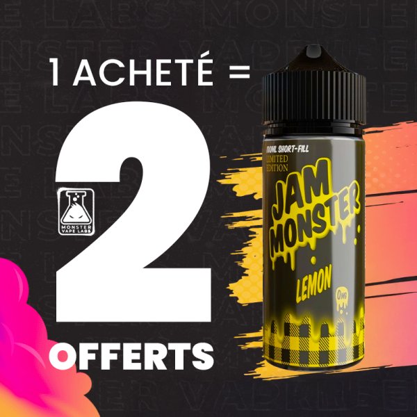 [Offer] 1+2 Lemon 0mg 100ml - Jam Monster by Monster Vape Labs