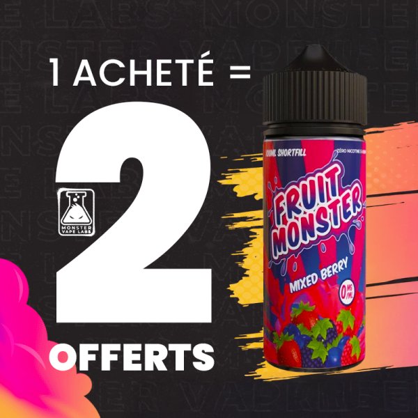 [Offer] 1+2 Mixed Berry 0mg 100ml - Fruit Monster by Monster Vape Labs
