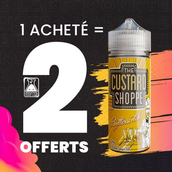 [Offer] 1+2 Butterscotch 0mg 100ml - Custard Shoppe by Monster Vape Labs