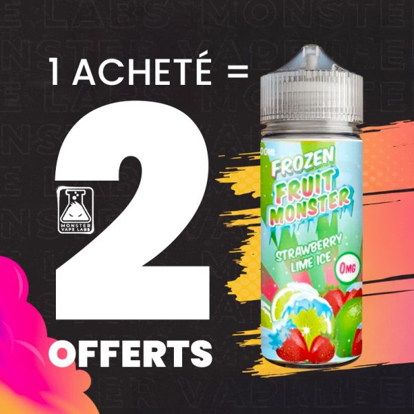 [Offer] 1+2 Strawberry Lime Ice 0mg 100ml - Frozen Fruit Monster by Monster Vape Labs