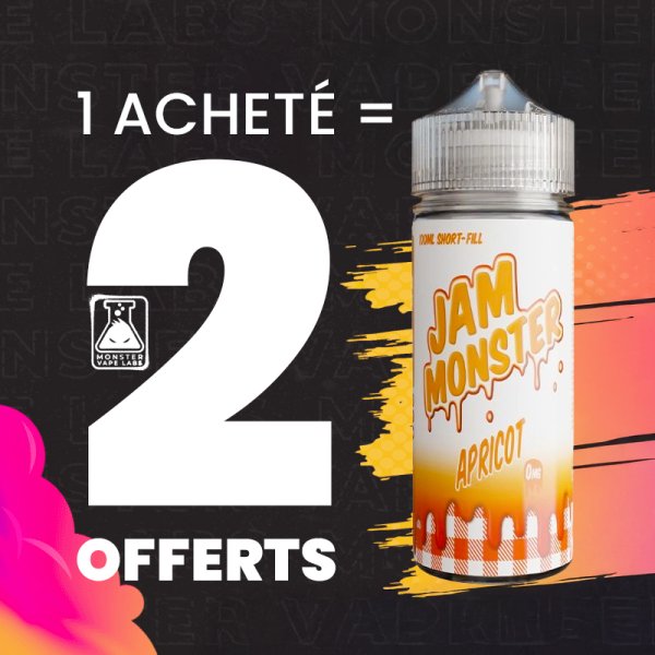 [Offer] 1+2 Apricot 0mg 100ml - Jam Monster by Monster Vape Labs
