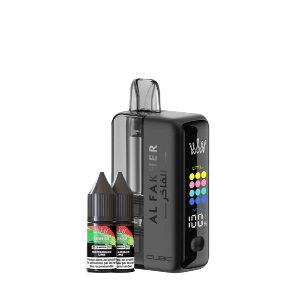 Starter Kit Matte Black Cubic 30k 20mg - Crown Bar by Al Fakher