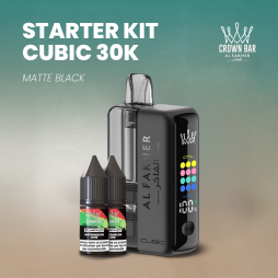 Starter Kit Matte Black Cubic 30k 20mg - Crown Bar by Al Fakher