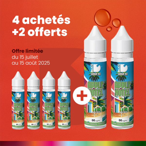 [Offer] 4+2 Apple Hotel 0mg 50ml - Urban Hit by Dlice