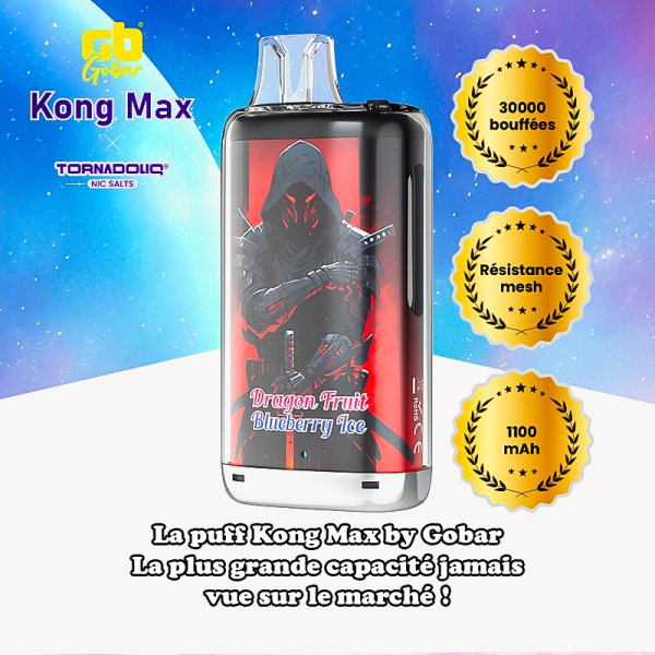 Kong Max 30K Dragon Fruit Blueberry Ice Capacité 20ml/2% - Gobar