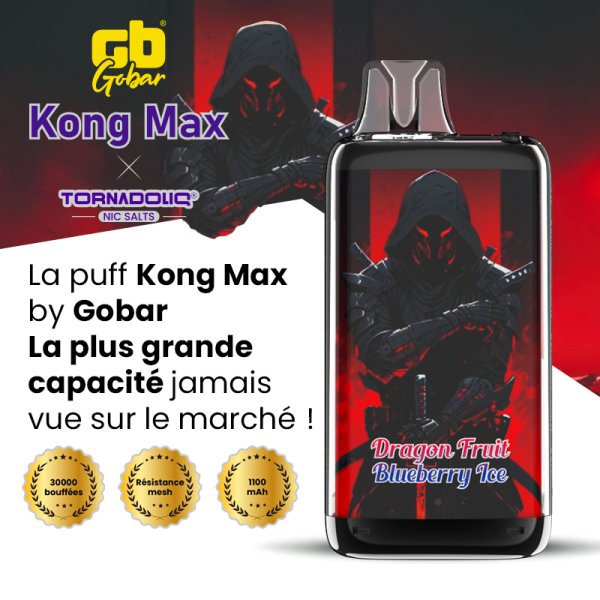 Kong Max 30K Dragon Fruit Blueberry Ice 20ml/2% Capacity - Gobar
