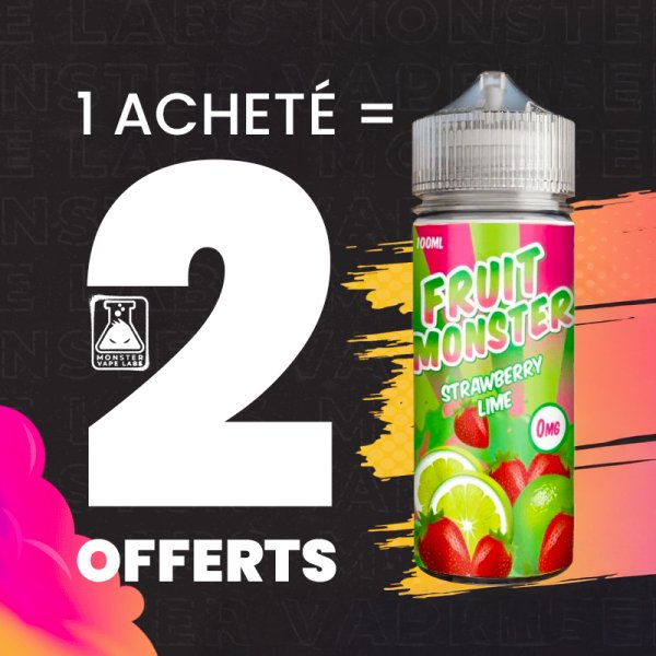 [Offre] 1+2 Strawberry Lime 0mg 100ml - Fruit Monster by Monster Vape Labs