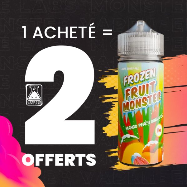 [Offre] 1+2 Mango Peach Guava Ice 0mg 100ml - Frozen Fruit Monster by Monster Vape Labs