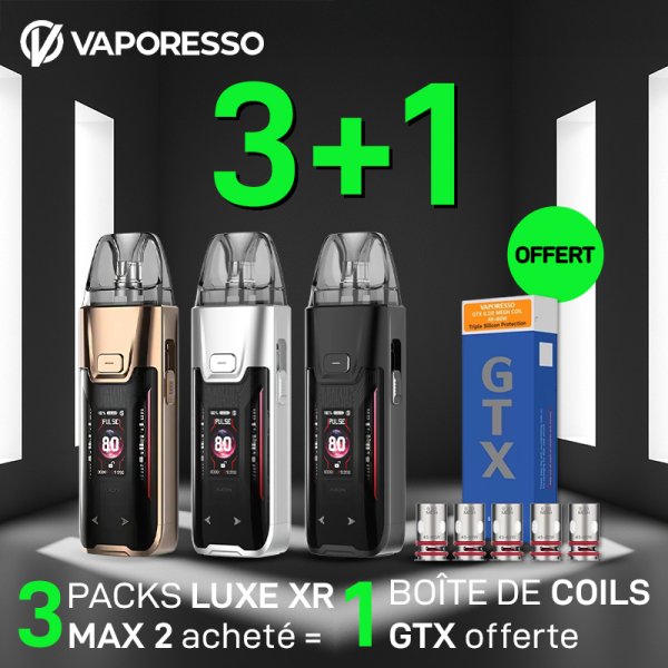 [Offer] Buy 3 Luxe XR Max 2 Pod Kits, Get 1 Box of GTX Coils Free – Vaporesso
