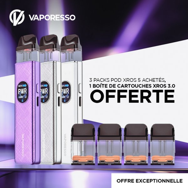 [Offre] 3 Packs Pod XROS 5 Achetés, 1 Boîte de Cartouches XROS 3.0 Offerte - Vaporesso