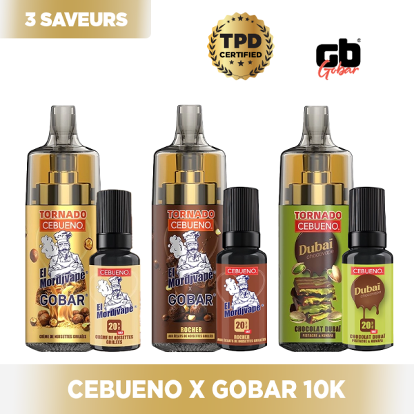 10000 Puff El Mordjvape Rocher 20mg - Cebueno x Tornado 10000