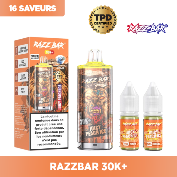 Pack 30K 650mAh 20+2ml / 2% - RazzBar