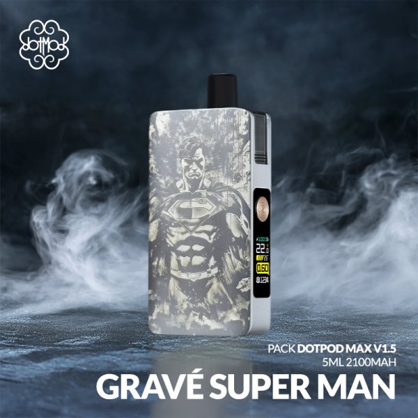 Kit DotPod Max V1.5 5ml 2100mAh Engraved Super Man - Dotmod