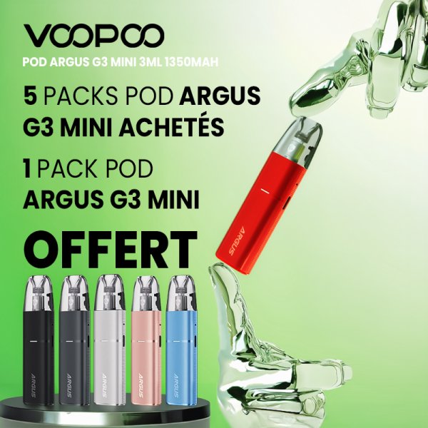 [Offre] 5 Packs Pod Argus G3 Mini Achetés, 1 Pack Pod Argus G3 Mini Offert - Voopoo