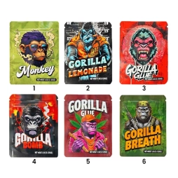 Gorilla & Monkey Snap-Closing Pouch (50pcs) 12.5x9.5cm
