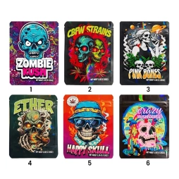 Pochette à Fermeture Pression Zombie & Skull (50pcs) 12.5x9.5cm