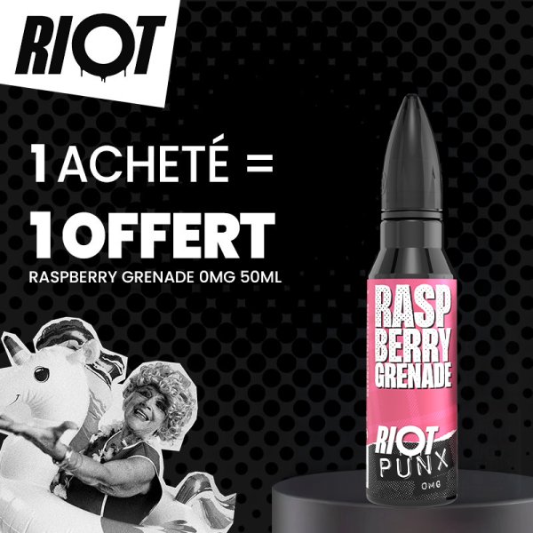 [Offre] 1 Raspberry Grenade 0mg 50ml Acheté, 1 Offert - Punx by Riot