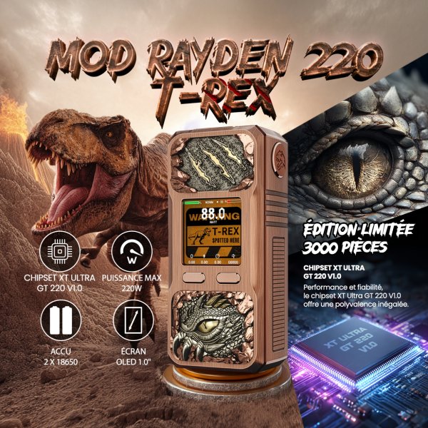 Mod Rayden 220 T-Rex Limited Edition - BD Vape