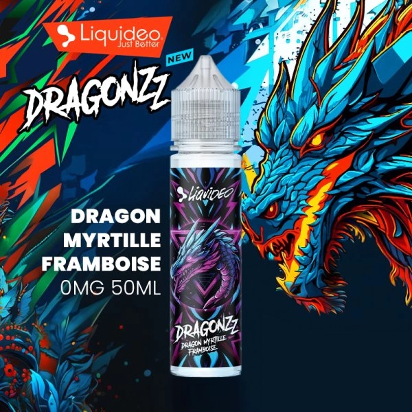 Dragon Myrtille Framboise 0mg 50ml - Liquideo Dragonzz