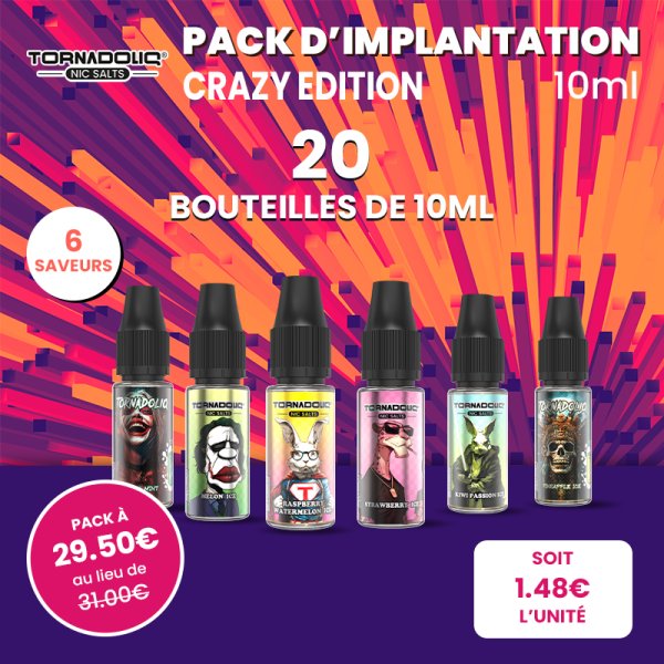 Pack d'Implantation Tornadoliq Crazy Edition 20mg (20pcs)