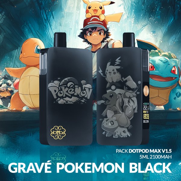 Kit DotPod Max V1.5 5ml 2100mAh Engraved Pokemon Black - Dotmod