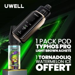 [Offre] 1 Pack Pod Typhos Pro Light Brown Acheté, 1 Tornadoliq Peach Mango Pineapple Offert