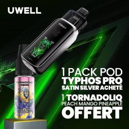 [Offer] Buy 1 Typhos Pro Satin Silver Pod Pack, get 1 Tornadoliq Peach Mango Pineapple Free