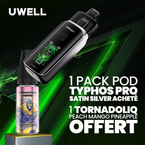 [Offer] Buy 1 Typhos Pro Satin Silver Pod Pack, get 1 Tornadoliq Peach Mango Pineapple Free