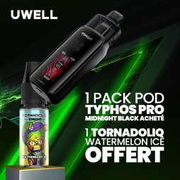 [Offre] 1 Pack Pod Typhos Pro Midnight Black Acheté, 1 Tornadoliq Watermelon Ice Offert