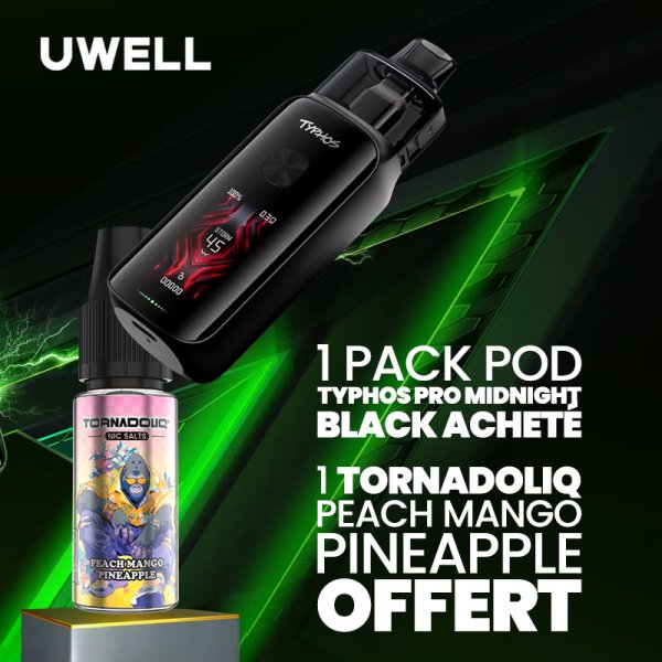 [Offer] Buy 1 Typhos Pro Midnight Black Pod Pack, get 1 Tornadoliq Peach Mango Pineapple Free
