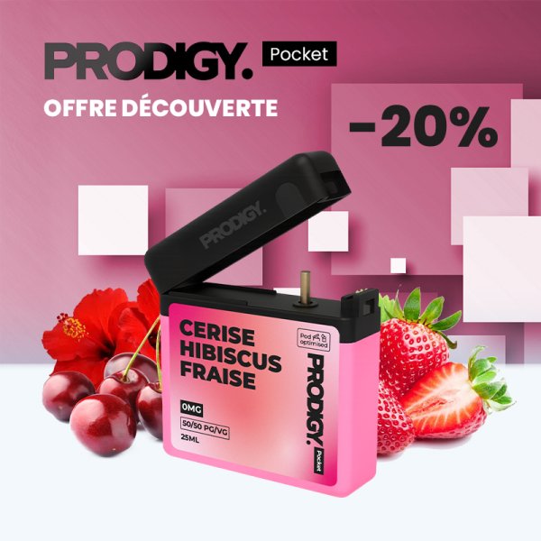 Cerise Hibiscus Fraise 0mg 25ml - Prodigy Pocket by Vape Maker