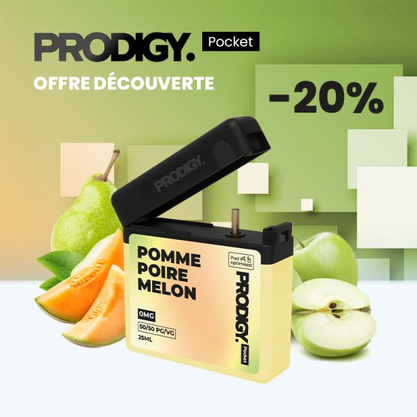 Pomme Poire Melon 0mg 25ml - Prodigy Pocket by Vape Maker [Offre]