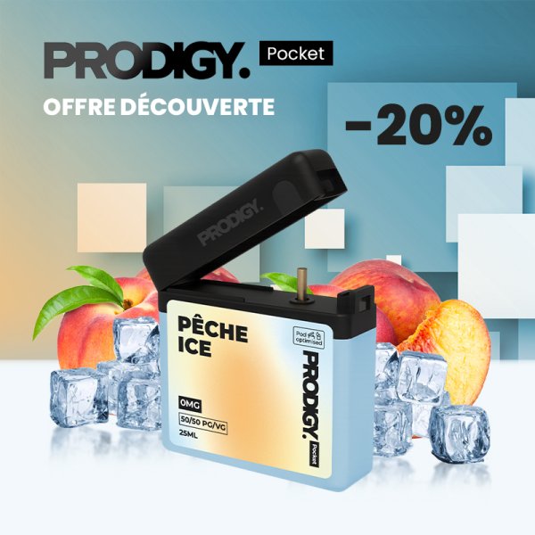 [Offer] Pêche Ice 0mg 25ml - Prodigy Pocket by Vape Maker