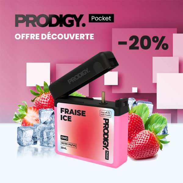 [Offre] Fraise Ice 0mg 25ml - Prodigy Pocket by Vape Maker