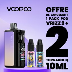 [Offre] 1 Pack Pod Vrizz 2 achetés, 2 Tornadoliq 10ml (Blueberry Ice/Peach Mango Pineapple) Offerts - Voopoo
