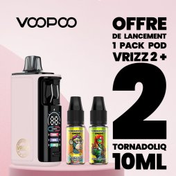 [Offer] Buy 1 Vrizz 2 Pod Kit, Get 2 Tornadoliq 10ml (Strawberry Kiwi Ice/Apple Peach Ice) Free - Voopoo