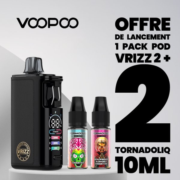 [Offer] 1 Vrizz 2 Pod Kit + 2 Tornadoliq 10ml (Cherry Ice/Strawberry Raspberry Cherry Ice) Free - Voopoo