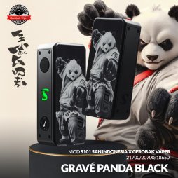 Box S101 21700/20700/18650 Engraved Panda Black - San Indonesia X Gerobak Vaper