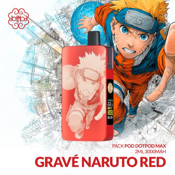 Pack DotPod Max V1.5 5ml 2100mAh Gravé Naruto Red- Dotmod