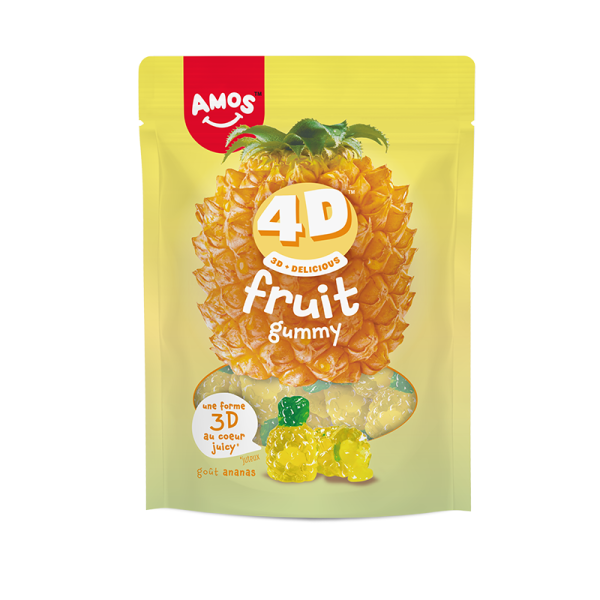Bonbons Fruits Ananas 4D 120g - Amos