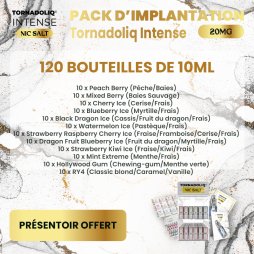 Pack d'Implantation E-liquides Nic Salts 20mg 10ml (120pcs) - Intense by Tornadoliq