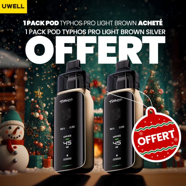 [Offre] 1 Pack Pod Typhos Pro Light Brown Acheté, 1 Pack Pod Typhos Pro Light Brown Offert - Uwell