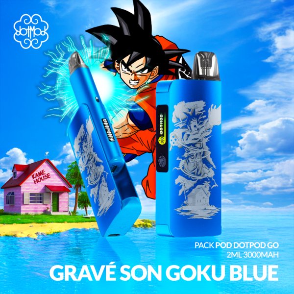 Kit Pod dotPod Go 2ml 3000mAh Blue Engraved Son Goku - Dotmod