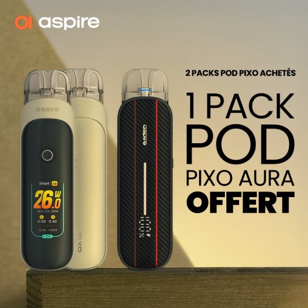 [Offre] 2 Packs Pod Pixo Achetés, 1 Pack Pod Pixo Aura Offert - Aspire