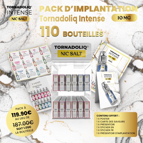 Nic Salts E-liquid Implementation Pack 10mg 10ml (120pcs) - Intense by Tornadoliq