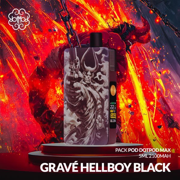 Pack DotPod Max V1.5 5ml 2100mAh Gravé Hellboy Black - Dotmod