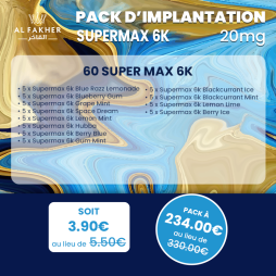 Pack d'Implantation Supermax 6k 20mg (75pcs) - Crown Bar by Al Fakher